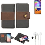 wallet case for Samsung Galaxy A31 + earphones bookstyle cover pouch