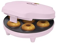 Bestron Appareil à donuts au Design Rétro, Mini-Machine à Donuts pour 7 petits Donuts, inclut Témoin de Cuisson & Revêtement Antiadhésif, 700 Watts, Sweet Dreams Collection, Couleur: Rose