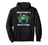 Minecraft Steve Fights Creepers Adventure Pullover Hoodie