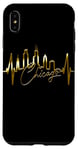 Coque pour iPhone XS Max Chicago Skyline Battement de Cœur ÉTATS-UNIS J'aime Chicago