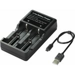 Chargez votre batterie n'importe où 18650 Chargeur de batterie pour 3.7V 18650 14500 16340 26650 Batteries, la batterie n'est pas incluse