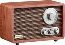 Système compact nostalgique Radio en bois avec Bluetooth USB FM/AM Chaîne musicale style rétro Radio de cuisine Radio nostalgie vintage