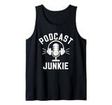 Podcast Junkie Mic Headphones Retro Podcast Lover Tank Top