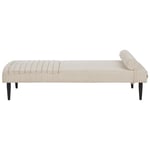 Chaise Longue En Tissu Beige Mauriac