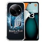 Cokitec Coque Renforcée pour Xiaomi Redmi A3 Manga Attaque Titans Noir