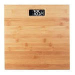 Relaxdays Digital Bathroom Scale, Capacity 180 kg, Bamboo, Battery-Operated, Personal Scale, HxWxD: 3 x 30 x 30 cm, Brown