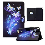 ONETHEFUL Coque Libro Étui pour Samsung Galaxy Tab S6 Lite 10.4 2022/2020 SM-P610/P613/P615/P619 Tablette Housse Cover Protection Étuis avec PU Cuir et Stand - Papillon inférieur