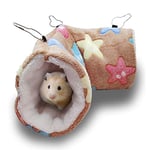 QeeHeng Hamac pour Cochon d'Inde, Furet, Rat, Cochon d'Inde, lit Tunnel à Suspendre, hamac pour Animaux de Petite Taille, Hamster, Chinchilla, Furet, cachette, Accessoires de Cage de Couchage, Marron