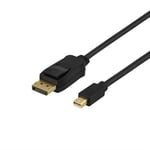 Deltaco DP-1111-K DisplayPort-kabel 1 m Mini DisplayPort Sort