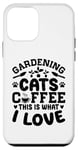 Coque pour iPhone 12 mini Gardening Cats Coffee This Is What I Love Jardinage