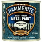 Hammerite Hammered FINISH White Direct To Rust Metal Paint 250ml Tin