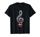 Space Stars Planets Treble Clef Musical Note Music T-Shirt