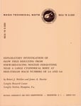 Exploratory investigation of flow field resulting from forward-facing nozzles exhausting near a large cylindrical body at free-stream Mach numbers of 3.0 and 6.0