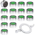 Serbia - 15pcs Mousseur Robinet, Acier Inoxydable Aérateur de robinet M24 avec filtre en abs, Economiseur d'Eau Embout Brise Jet Robinet Cuisine et