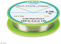 Felder Löttechnik ISO-Core Clear SAC305 Étain à souder bobine Sn96,5Ag3Cu0,5 0.100 kg 1 mm