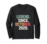 Kids 4 Years Old Legend Since October 2020 4th Birthday Long Sleeve T-Shirt