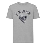 T-Shirt Homme Col Rond Je M'en Foot Sport Football Ballon Team