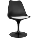 Chaise de salle à manger - Chaise pivotante noire - Tulip Blanc - Cuir végétalien, pp, Métal - Blanc
