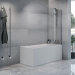 Macro Design Living Badekar med Spirit Vik Dusjvegg Matt Aluminium / 90cm Klart Glass Knott