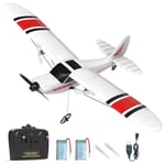 VOLANTEXRC Avion Télécommandé Sport Cub S2 2 canaux Jouets de Chasse télécommandés, 2.4GHz Planeur RTF, RC Avion avec 2 Batteries, RC Plane, Facile à Piloter pour Les Enfants et Les débutants (Rouge)