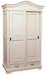 Armoire Bois Massif Finition Blanc Antique L123xPR65xH211 CM