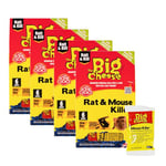 The Big Cheese Rat Poisoning Sachets - 4 Pack, 24 Total x 25g - Kills Mice and Rats, Indoor & Outdoor Use Bait Packet, Safe To Handle - Rat Killer For Mouse Traps - Super Strength Rat Poisoning