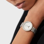 EMPORIO ARMANI WOMENS WATCH SILVER STRAP WHITE DIAL MOONPHASE AR11461 GENUINE UK