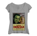 T-Shirt Femme Col Echancré Scars Of Dracula Vieille Affiche De Film Rétro Poster Cinéma Vintage Horreur