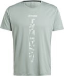 Adidas Men's Terrex Agravic Trail Running T-Shirt Silver Green, S