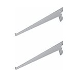 Cyclingcolors - 2x équerre console rigide aluminium gris 350mm épaisseur 2,5mm capacité charge 55kg à suspendre colonne rail étagère meuble support