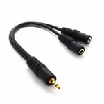 3.5mm Jack Headphone Splitter Cable 3.5 Lead Gold 2 Way Gold Plated OD 3.5x7.0mm