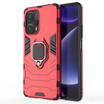 Xiaomi Poco F5 5G - Shockproof Hybridcover med Kickstand - Rød