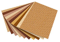 folia 46609 - Lot de 10 Feuilles de Carton à Motif Basiques Marron - 50 x 70 cm - 270 g/m² - Base pour de Nombreux travaux manuels et idées