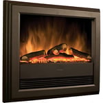 Dimplex Bach Optiflame Electric Wall Fire, Dark Grey and Black Wall Mounting and Inset Wall Fire with LED Flame Effect and Log Style Fuel Bed, Concealed 2kW Adjustable Fan Heater and Remote Control