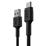 Green Cell Câble USB-A - USB-C Typ-C 0.3m Chargeur Cable noir compatible pour Samsung Galaxy S23 S22 S21 S20 Ultra S10 S9 S8+ | Note 20 10 9 8 | Téléphones Android