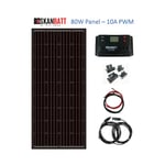 SKANBATT Solcellepanel Pakke Rammepanel 80W - 775x670x30mm - 10A PWM regulator