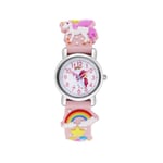 Cute Pink Pony Rainbow Watch Pink Girls Watches Easy Numbers Quick UK Dispatch