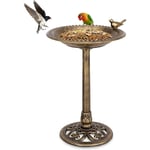 Costway - Mangeoire à Oiseaux sur Pied Bain d'Oiseaux avec Plateau de Diamètre 50cm/Hauteur 76CM/Design Antique Bronz