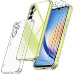 ivoler Coque pour Samsung Galaxy A34 5G avec 3 Pièces Protection Écran en Verre Trempé, Transparent Étui de Protection en Silicone Antichoc, Clair Mince Souple TPU Bumper Housse