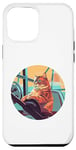 iPhone 12 Pro Max Cute Orange Fitness Cat on Gym Lifting Bench Case