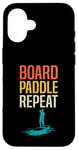 Coque pour iPhone 16 Board Paddle Repeat Stand Up Paddleboard SUP