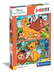 Clementoni - 21604 - Supercolor Puzzle for children - Disney Lion King - 2 x 60 Pieces Puzzle