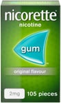 Nicorette Chewing Gum Original Flavor 2mg - Pack Of 105