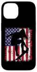 Coque pour iPhone 14 Skateboard Girl Skateboarder Drapeau américain Patineuse Roll 2