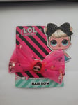 LOL Surprise - Official Girls Sparkle Alligator Hair Bow Clip new pink