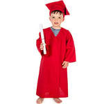 Pretend to Bee- Graduation Robe de Remise de diplôme et Casquette 3 à 5 Ans | Déguisement éducatif 2 pièces de Haute qualité, Cape Unisexe pour Enfants, 1803_Royal, Rouge, 5 à 7