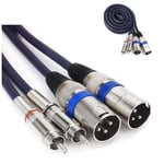 2×Xlr Câbles Mâle À 2×Câble Rca,Hifi Audio Cordon Câble Adaptateur Xlr De Haute Qualité, Xlr Microphone Câble Audio Amplificateur(5M)[X611]