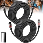 2 X 8 M Câble Xlr Équilibré Pour Microphone, Câble Cannon À 3 Broches Mâle À Femelle Pour Microphones, Système D'Enceintes Préamplificateur Mélangeur Audio