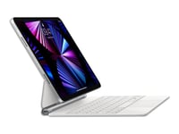 Apple Magic Keyboard - Tangentbord Och Foliefodral - Med Pekdyna - Bakgrundsbelyst - Apple Smart Connector - Amerikansk - Vit - För Apple 10.9-Inch Ipad Air (4Th Gen, 5Th Gen), 11-Inch Ipad Air (M2), 11-Inch Ipad Pro (1St Gen, 2Nd Gen, 3Rd Gen, 4Th