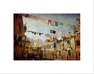 Wee Blue Coo Clothes Lines Venice Washing Line Laundry Picture Wall Art Print